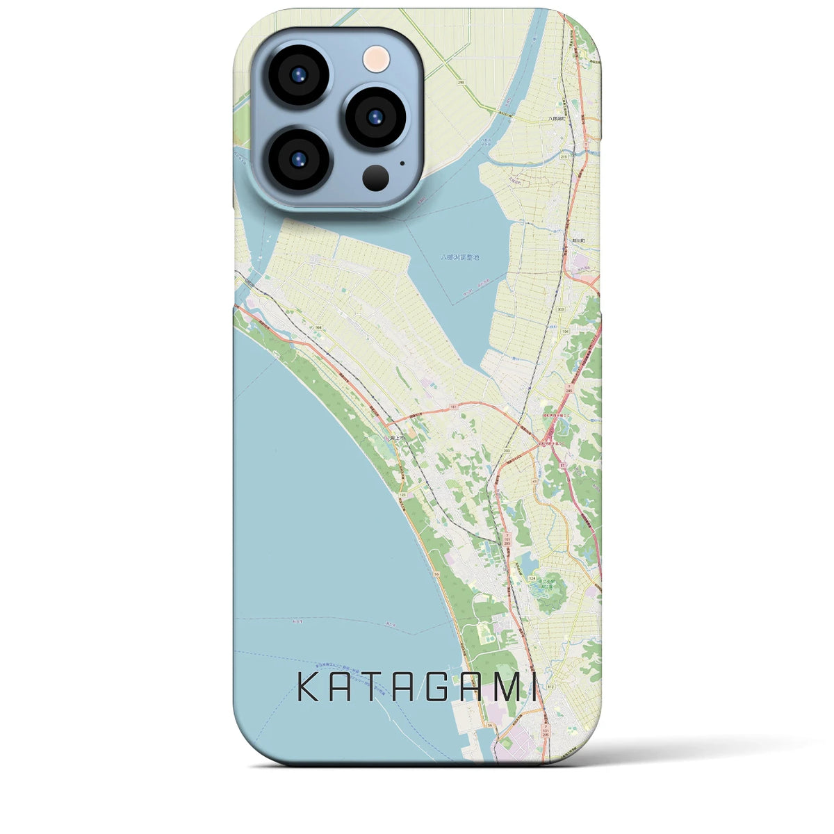 【潟上（秋田県）】地図柄iPhoneケース（バックカバータイプ）