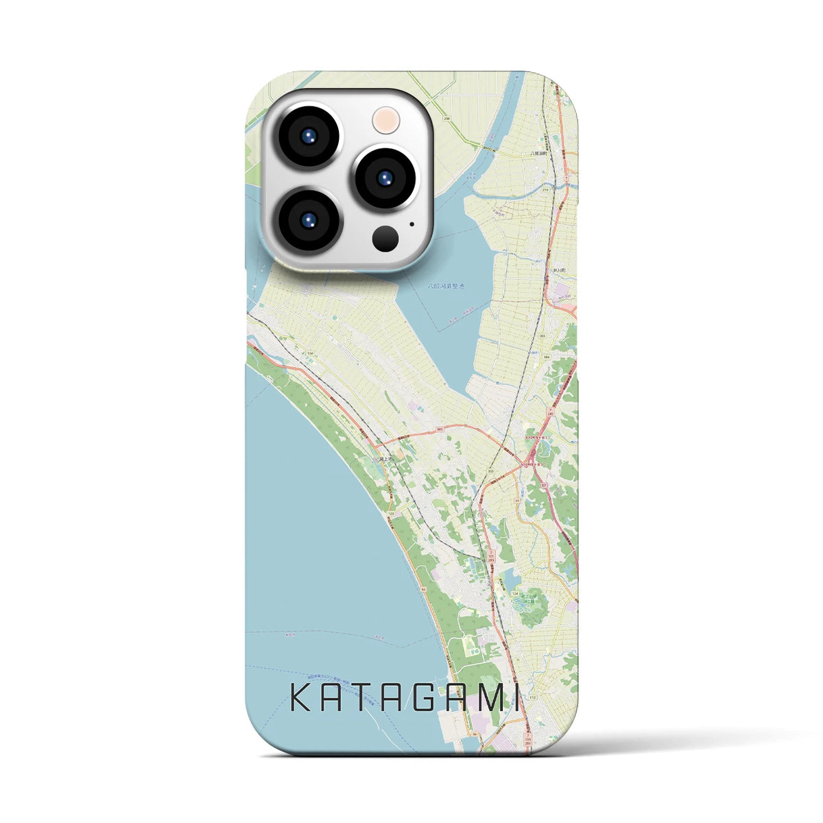 【潟上（秋田県）】地図柄iPhoneケース（バックカバータイプ）