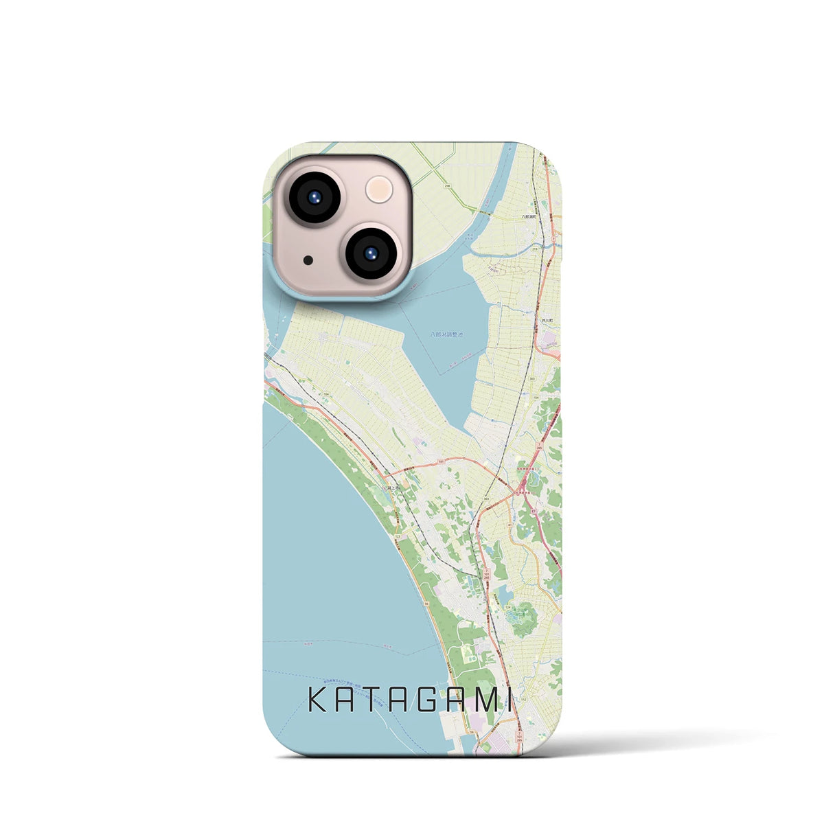 【潟上（秋田県）】地図柄iPhoneケース（バックカバータイプ）