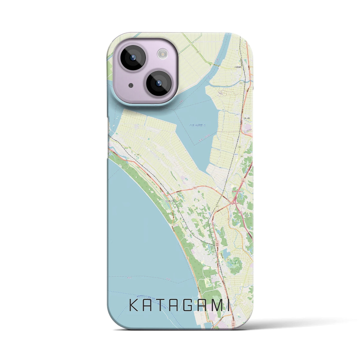 【潟上（秋田県）】地図柄iPhoneケース（バックカバータイプ）