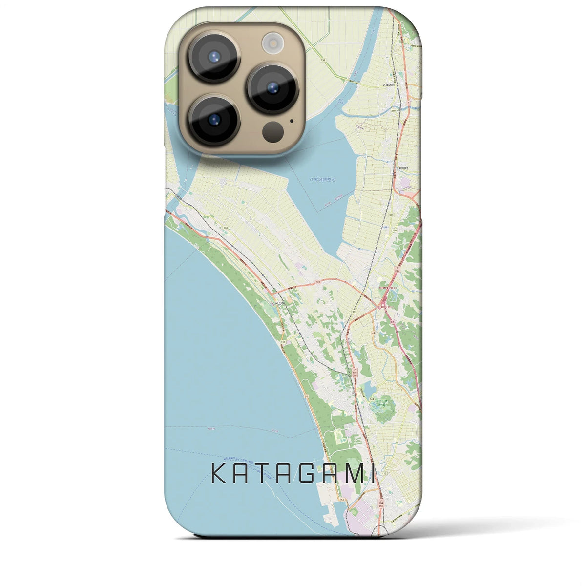 【潟上（秋田県）】地図柄iPhoneケース（バックカバータイプ）