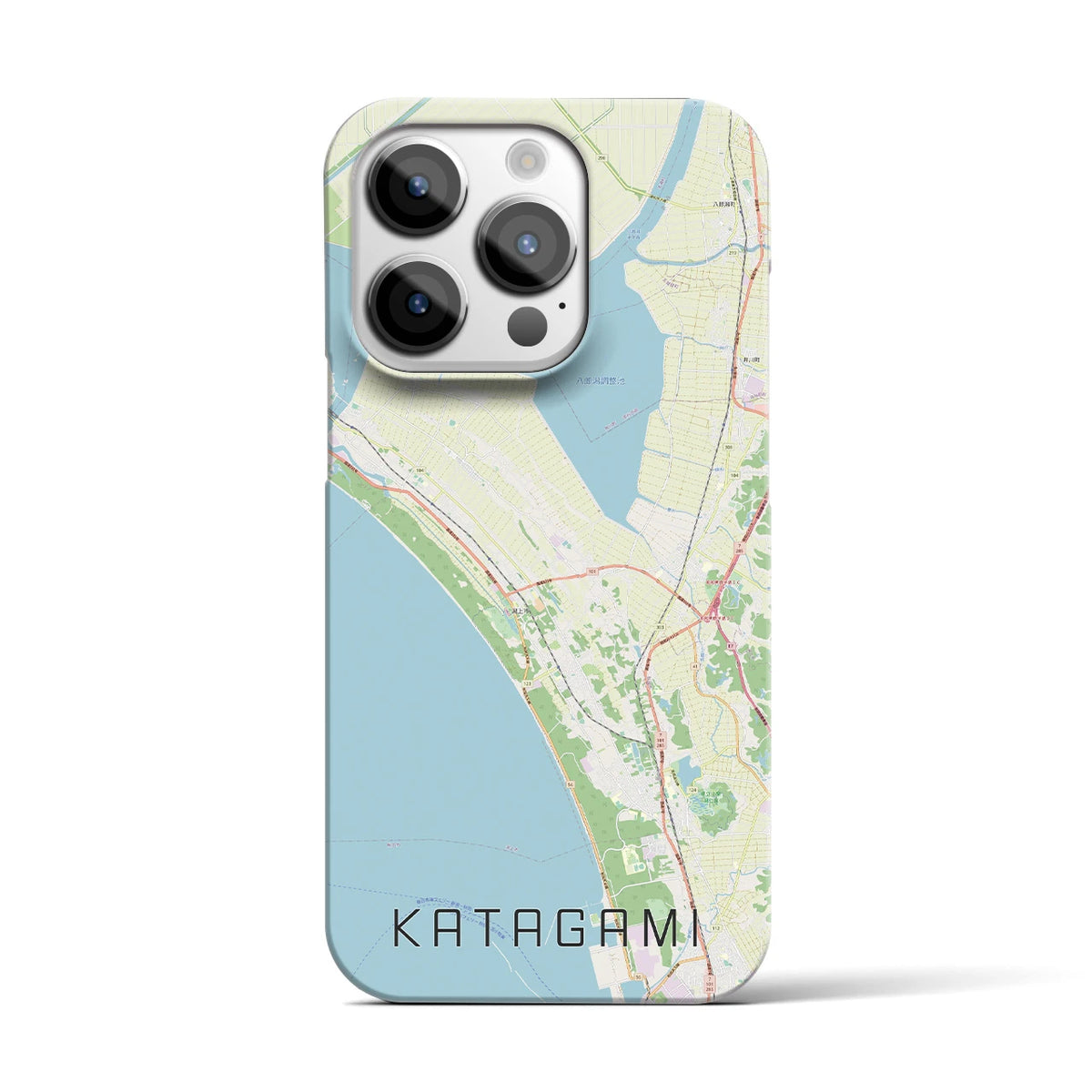 【潟上（秋田県）】地図柄iPhoneケース（バックカバータイプ）