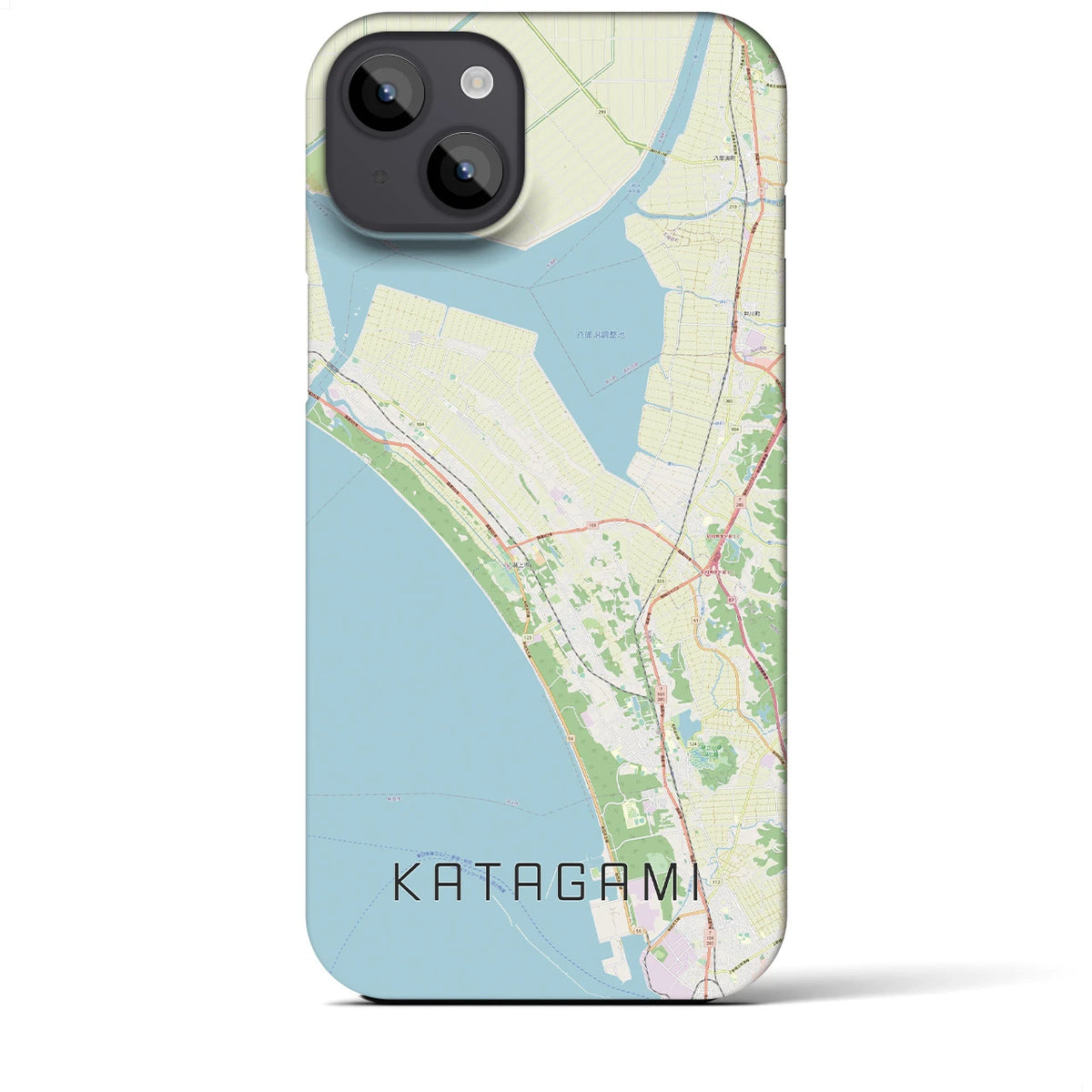 【潟上（秋田県）】地図柄iPhoneケース（バックカバータイプ）