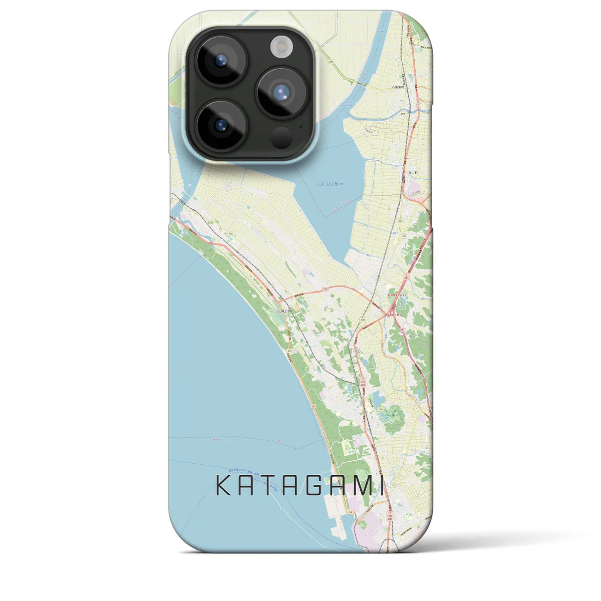 【潟上（秋田県）】地図柄iPhoneケース（バックカバータイプ）