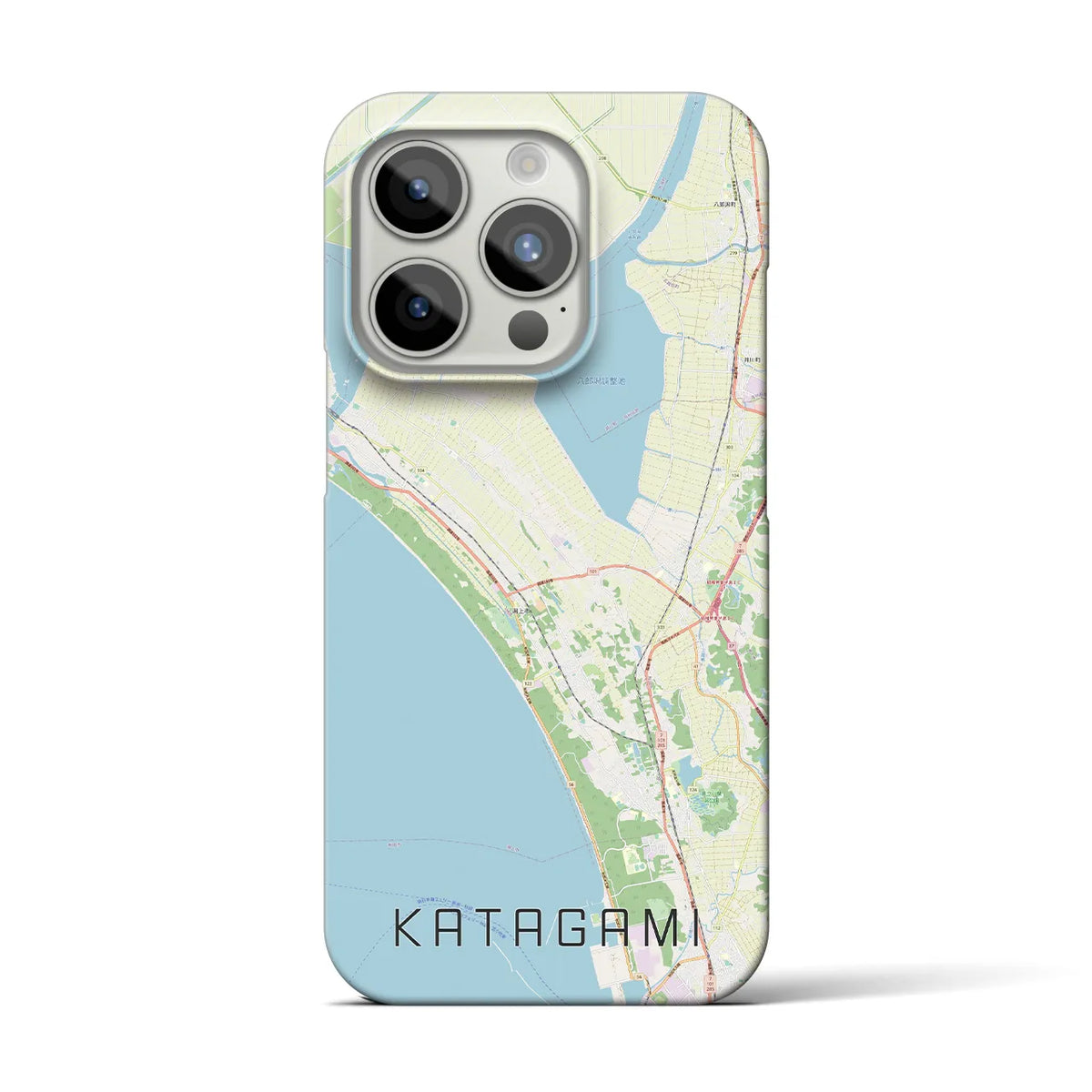 【潟上（秋田県）】地図柄iPhoneケース（バックカバータイプ）