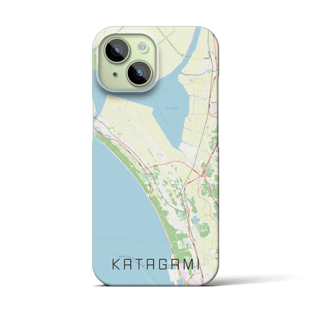 【潟上（秋田県）】地図柄iPhoneケース（バックカバータイプ）