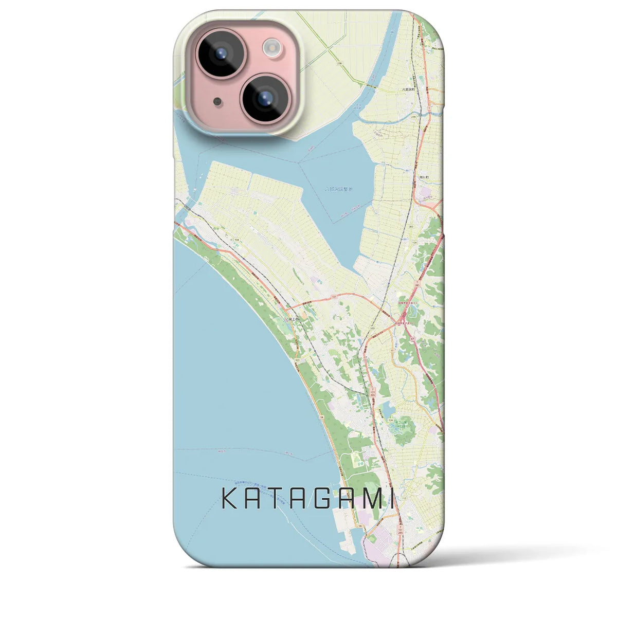【潟上（秋田県）】地図柄iPhoneケース（バックカバータイプ）