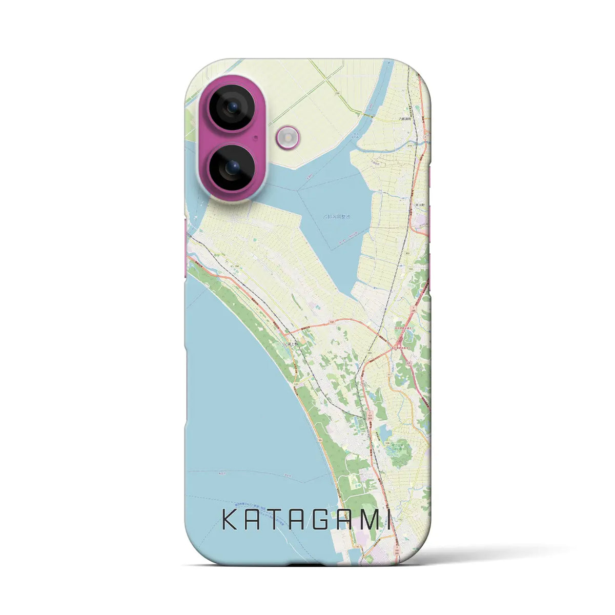 【潟上（秋田県）】地図柄iPhoneケース（バックカバータイプ）