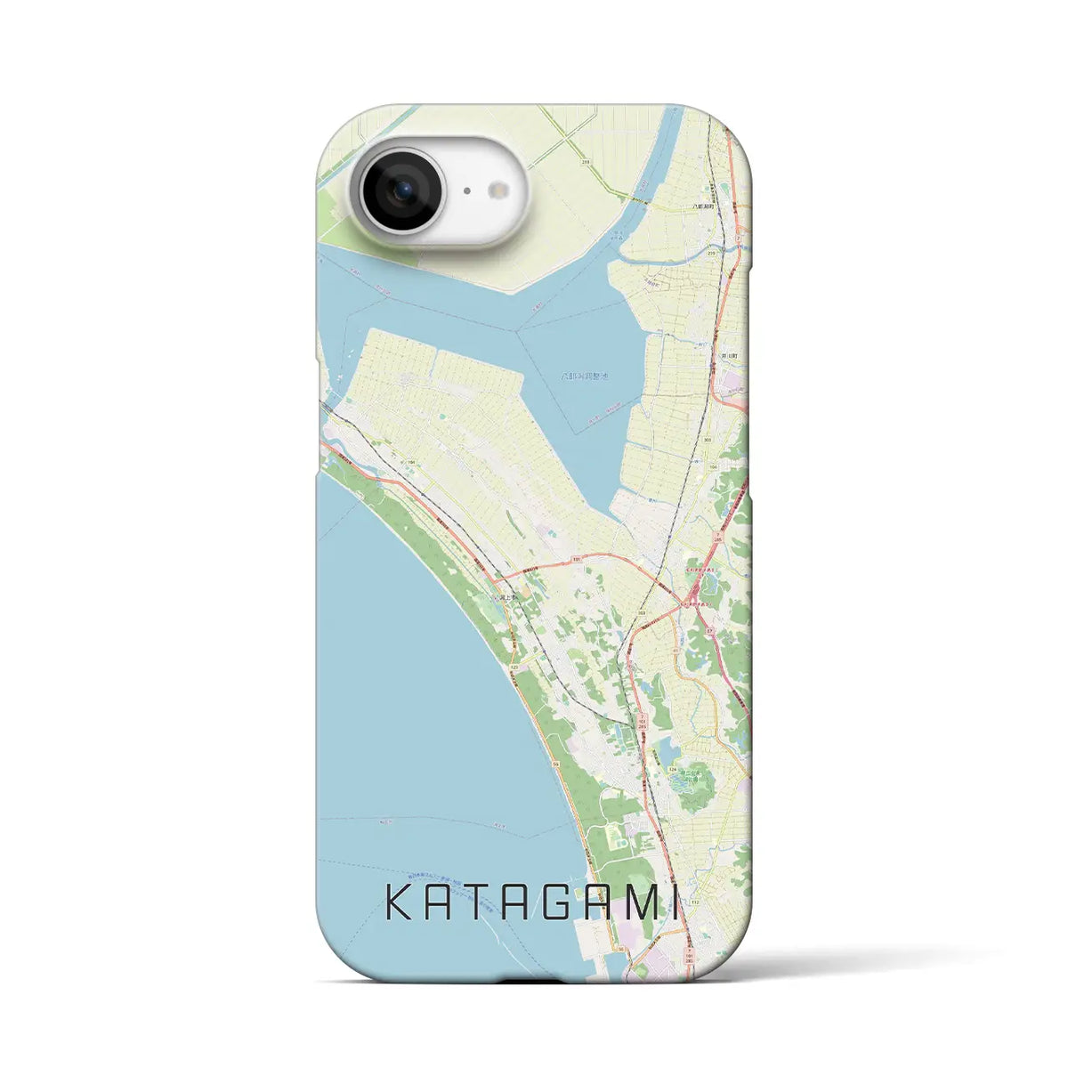【潟上（秋田県）】地図柄iPhoneケース（バックカバータイプ）
