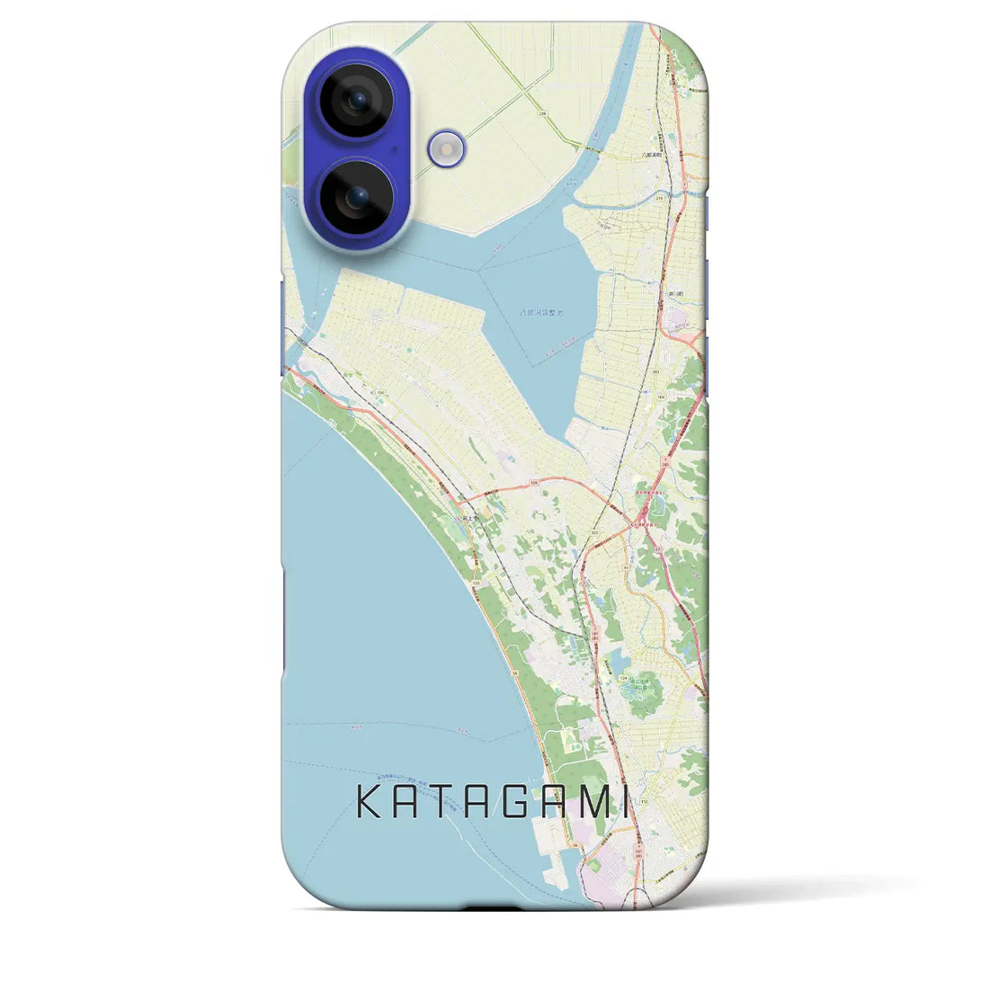 【潟上（秋田県）】地図柄iPhoneケース（バックカバータイプ）ナチュラル・iPhone 16 Pro Max 用