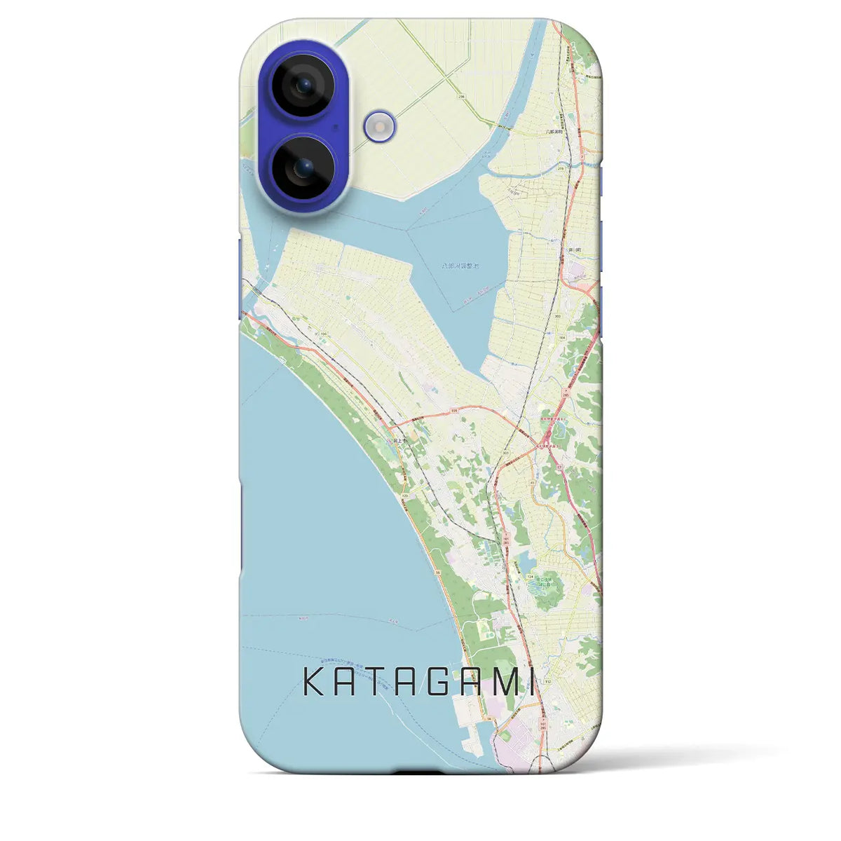 【潟上（秋田県）】地図柄iPhoneケース（バックカバータイプ）