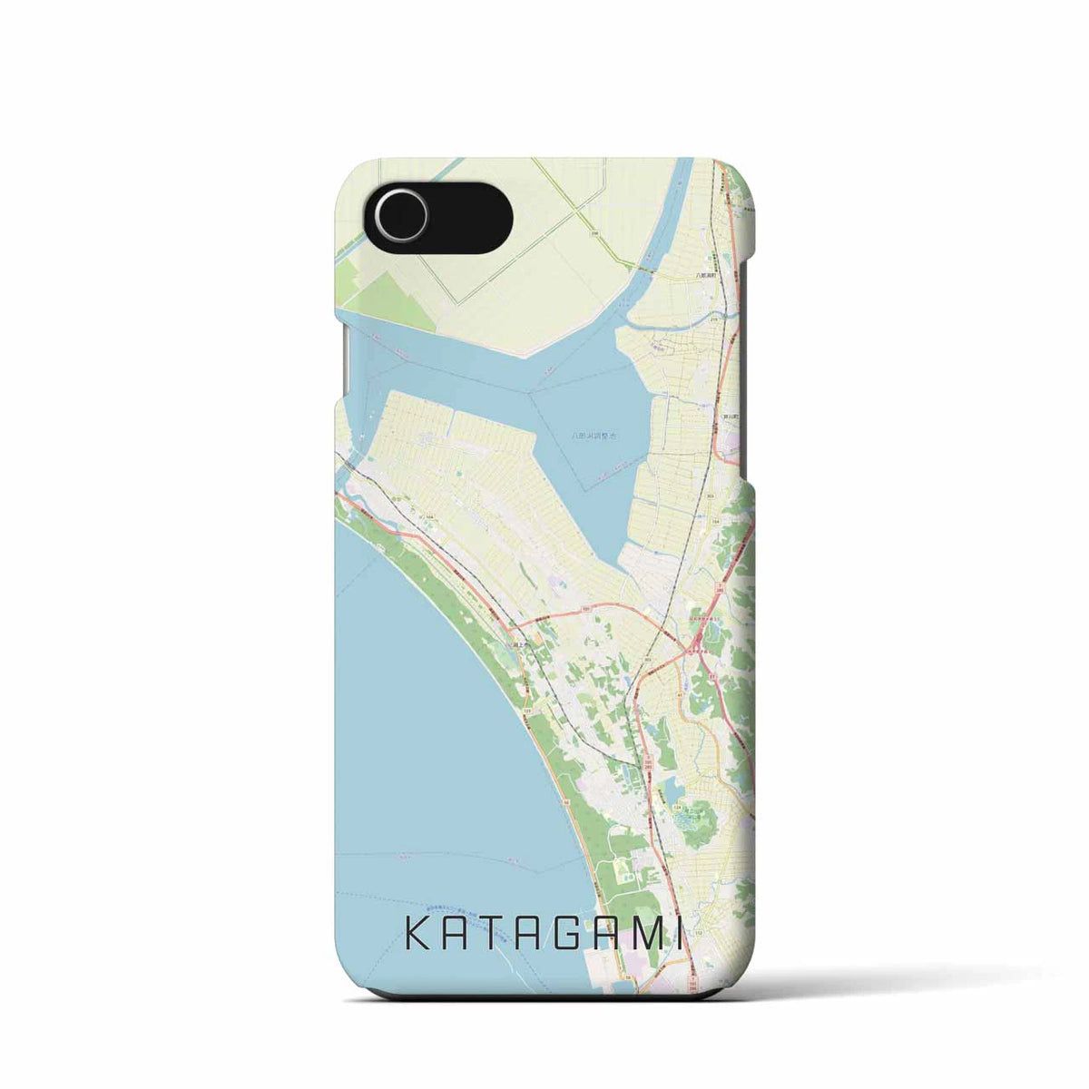 【潟上（秋田県）】地図柄iPhoneケース（バックカバータイプ）