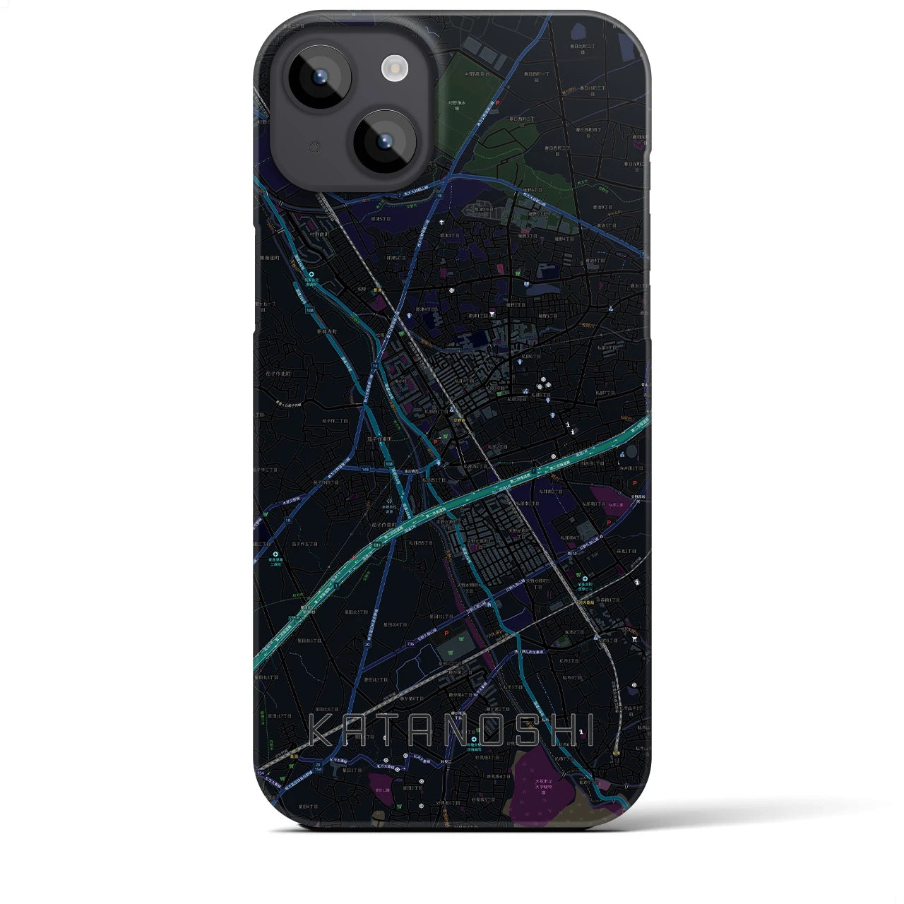 【交野市（大阪府）】地図柄iPhoneケース（バックカバータイプ）