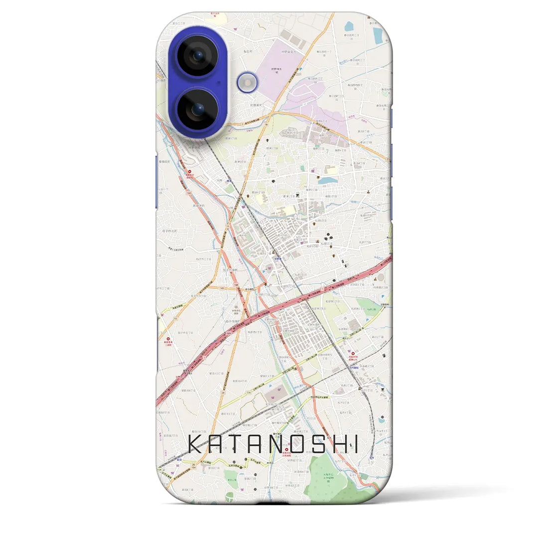 【交野市(大阪府)】地図柄iPhoneケース(バックカバータイプ)ナチュラル・iPhone 16 Pro Max 用