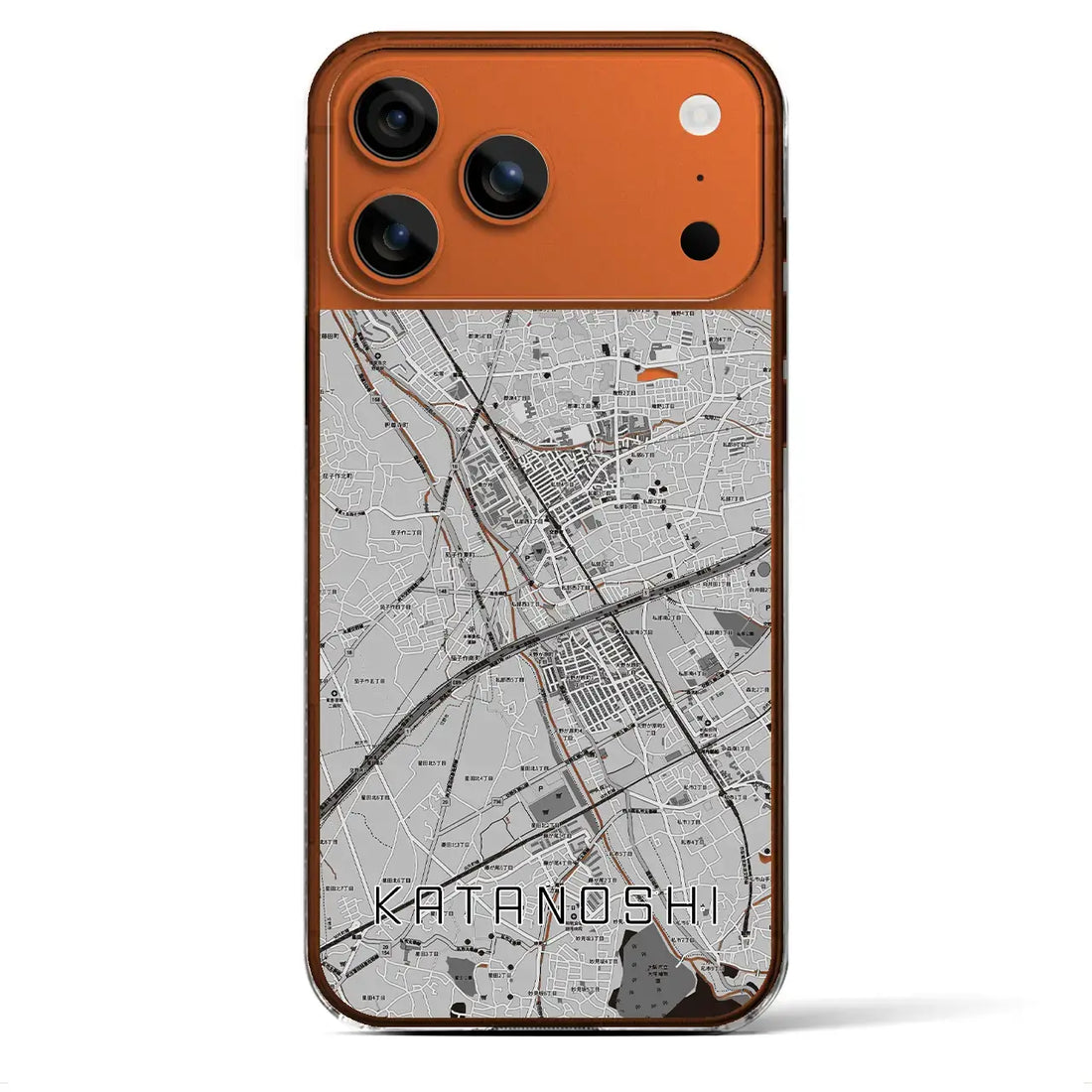 【交野市（大阪府）】地図柄iPhoneケース（クリアタイプ）