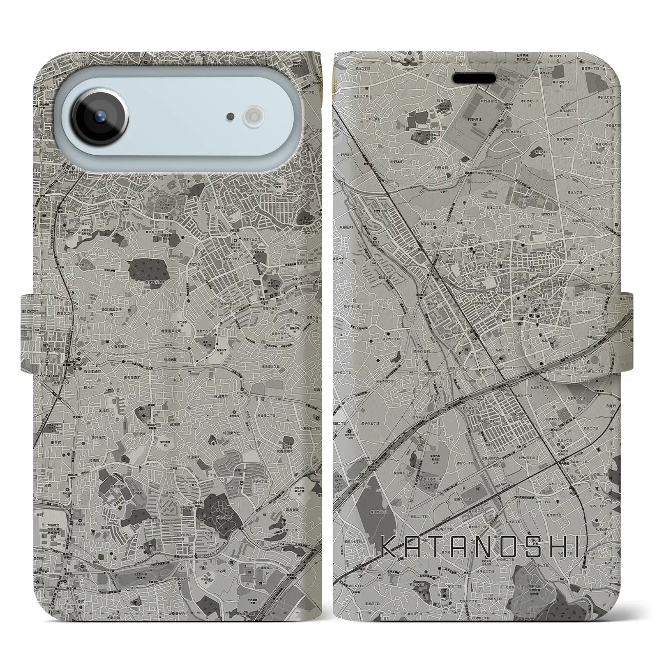 【交野市（大阪府）】地図柄iPhoneケース（手帳タイプ）