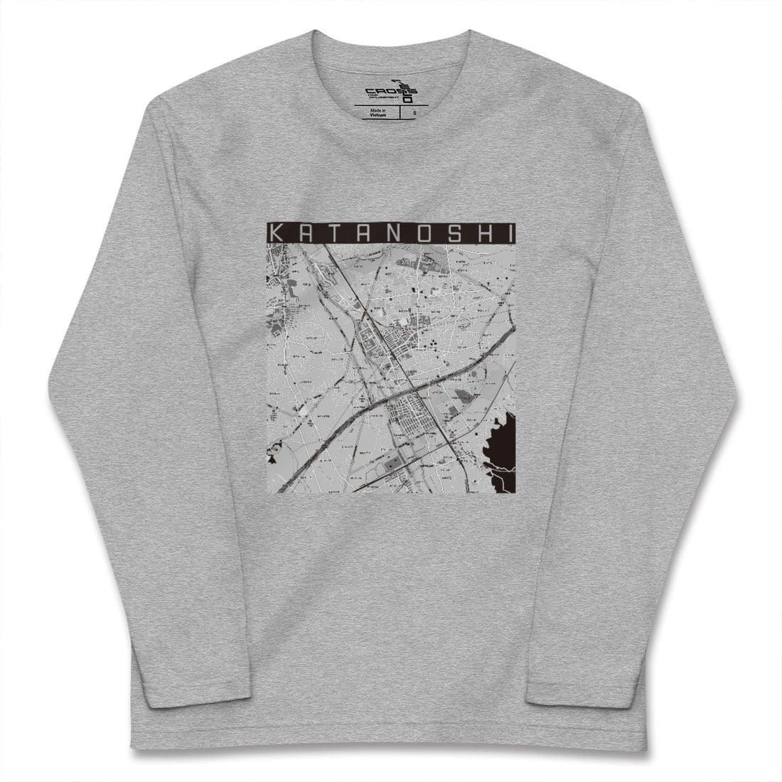 【交野市（大阪府）】地図柄ロングスリーブTシャツ