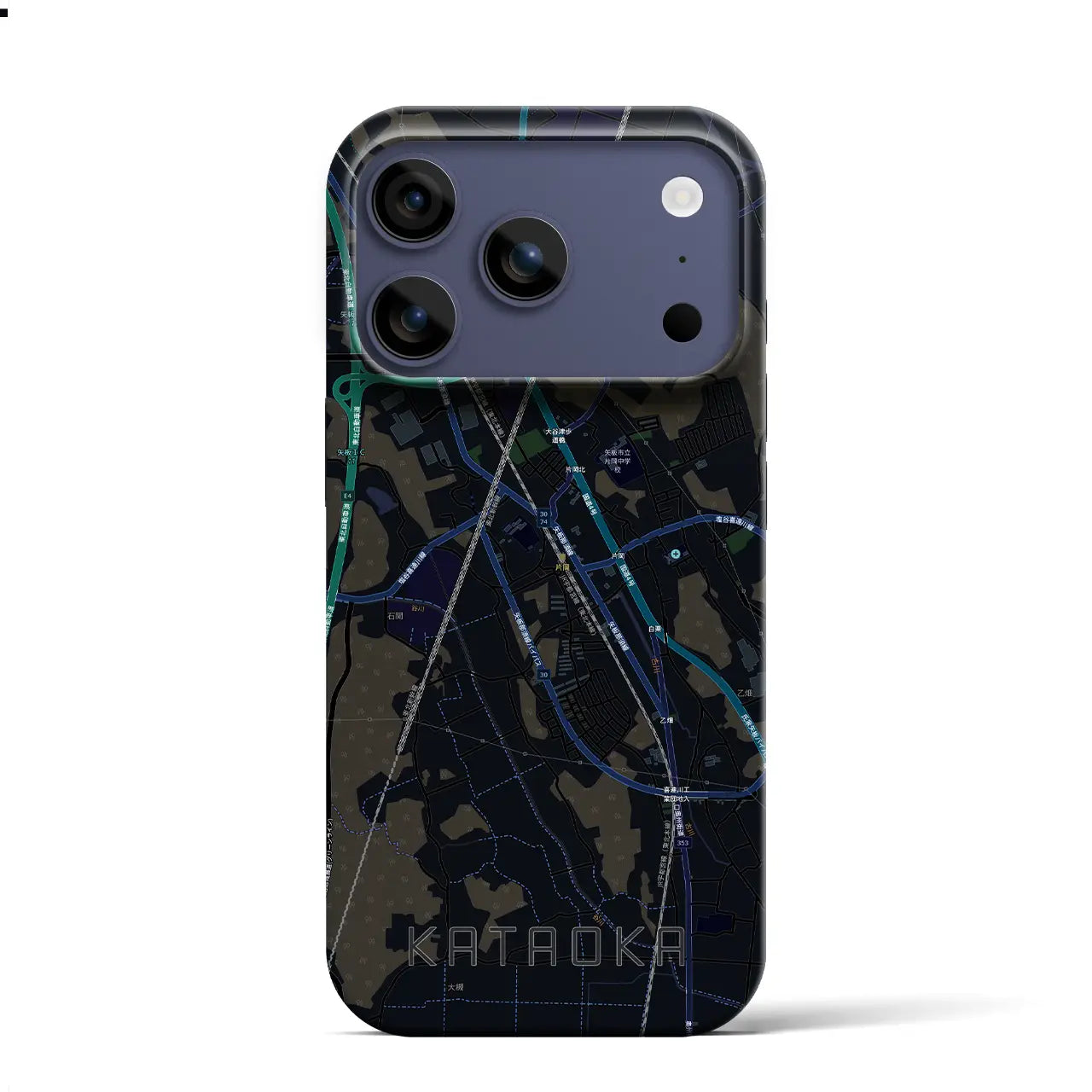 【片岡（栃木県）】地図柄iPhoneケース（バックカバータイプ）