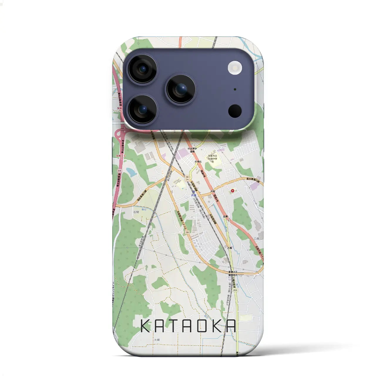 【片岡（栃木県）】地図柄iPhoneケース（バックカバータイプ）