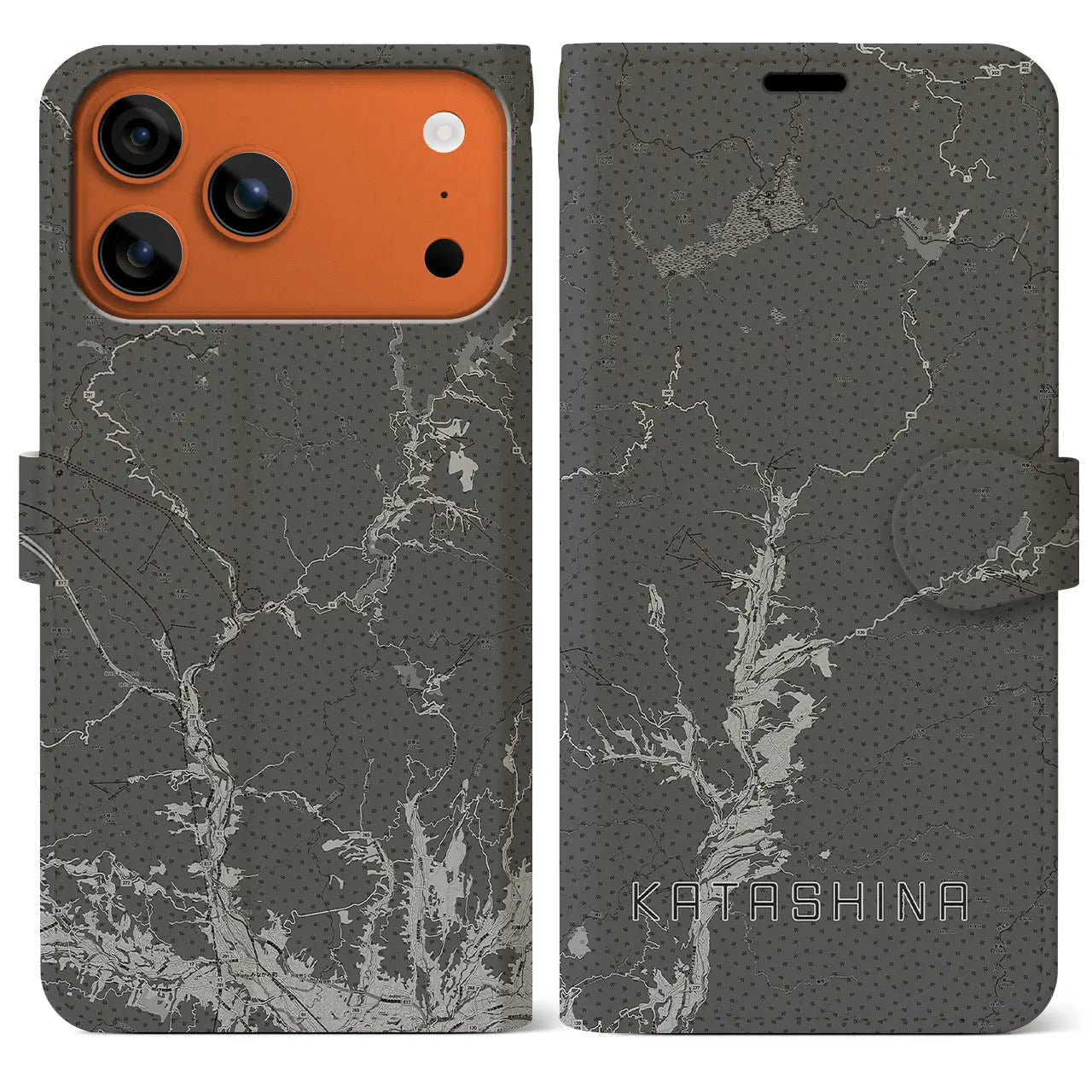 【片品（群馬県）】地図柄iPhoneケース（手帳タイプ）