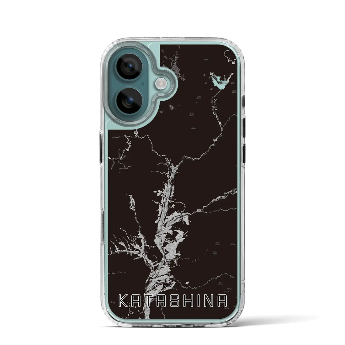 【片品（群馬県）】地図柄iPhoneケース（MagSafeタイプ）モノトーン・iPhone 16 Pro 用