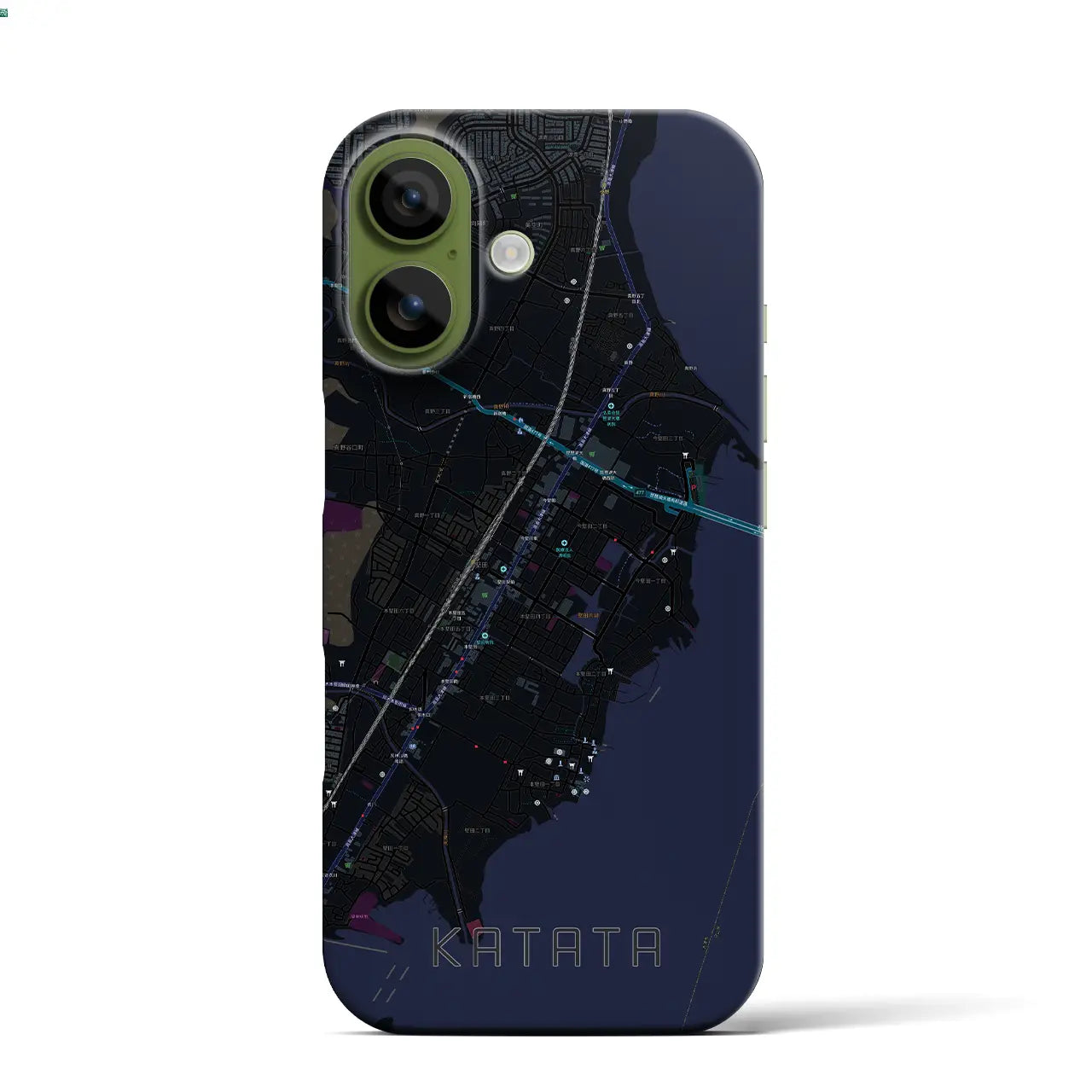 【堅田（滋賀県）】地図柄iPhoneケース（バックカバータイプ）