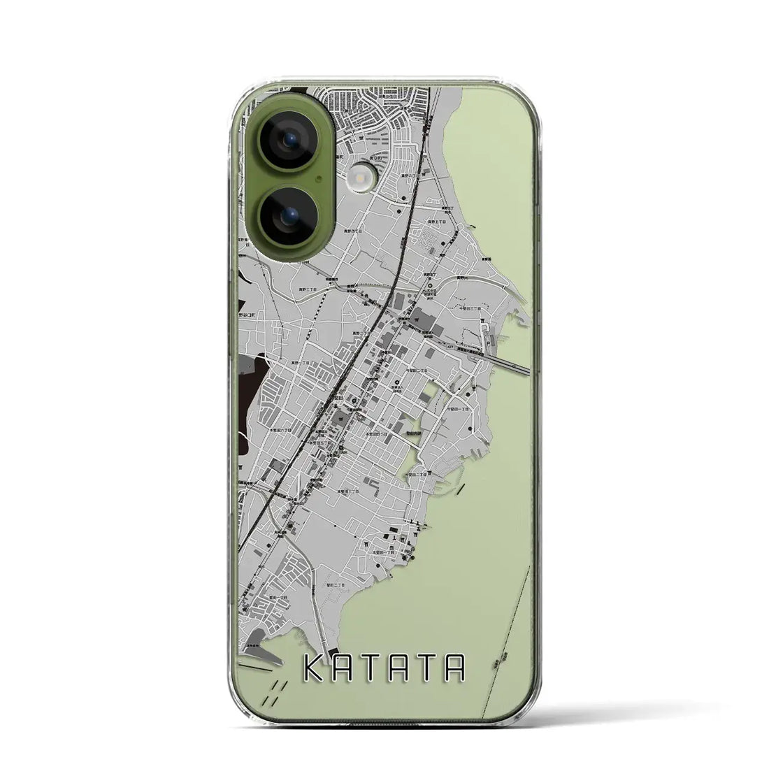 【堅田（滋賀県）】地図柄iPhoneケース（クリアタイプ）モノトーン・iPhone 17 Pro Max 用