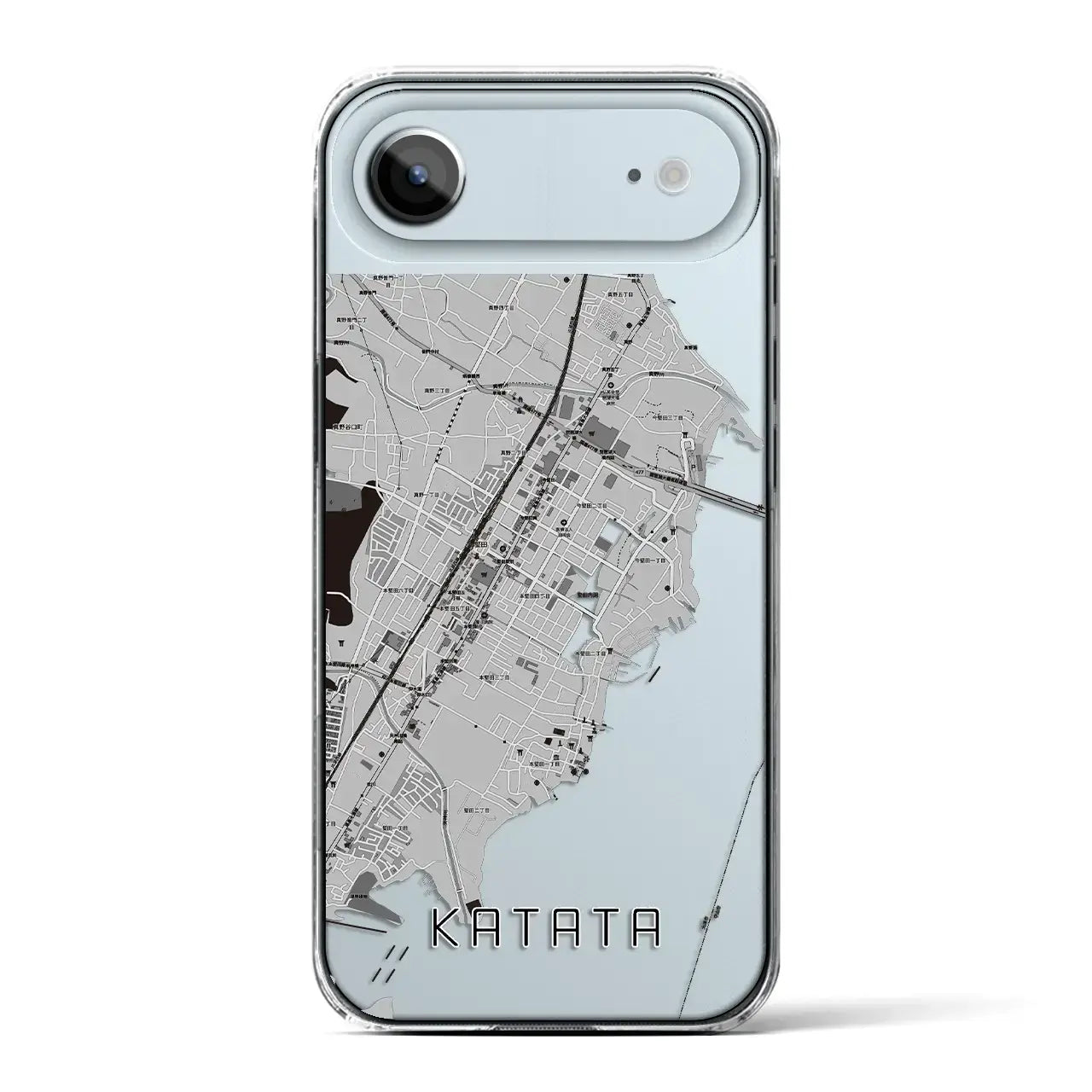 【堅田（滋賀県）】地図柄iPhoneケース（クリアタイプ）