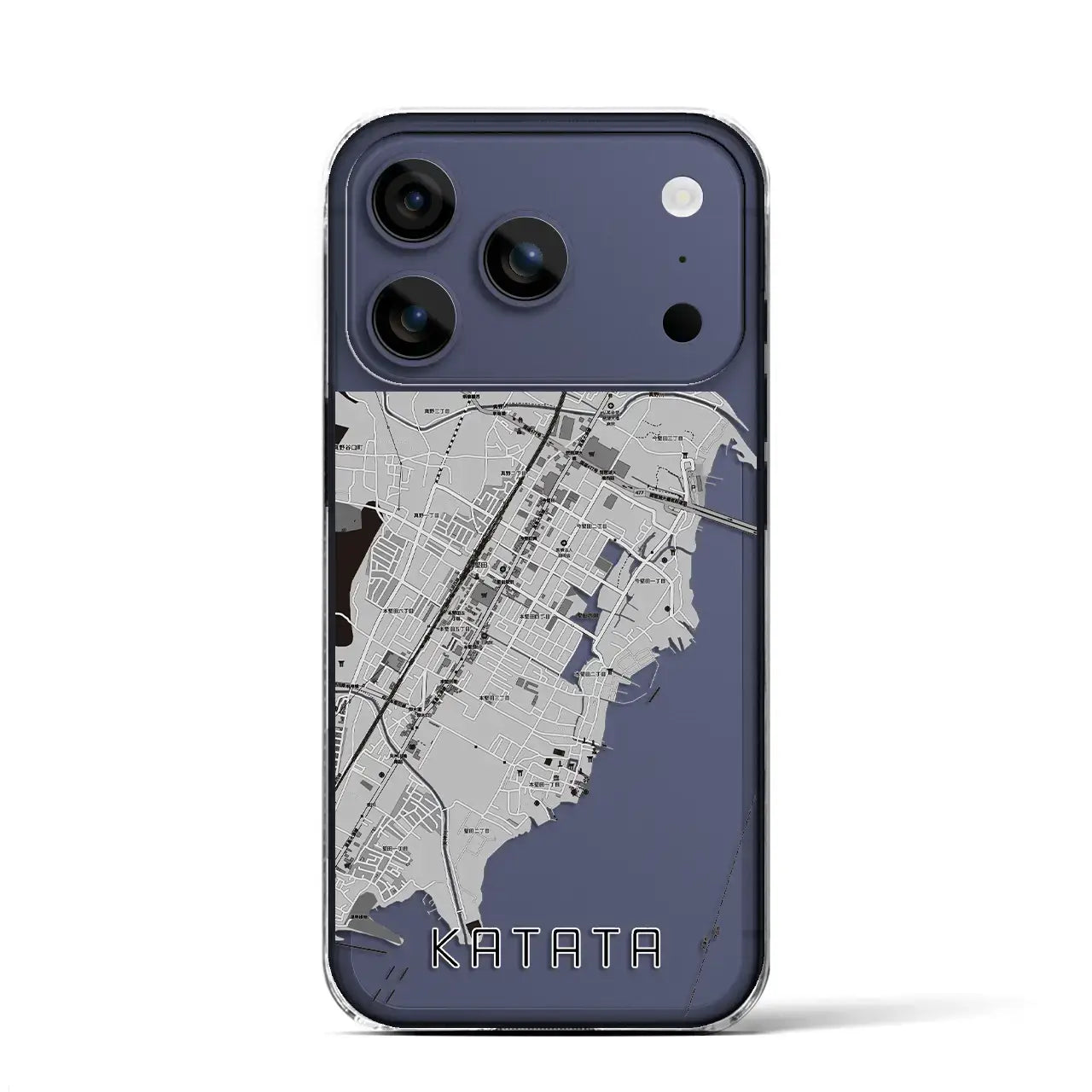 【堅田（滋賀県）】地図柄iPhoneケース（クリアタイプ）