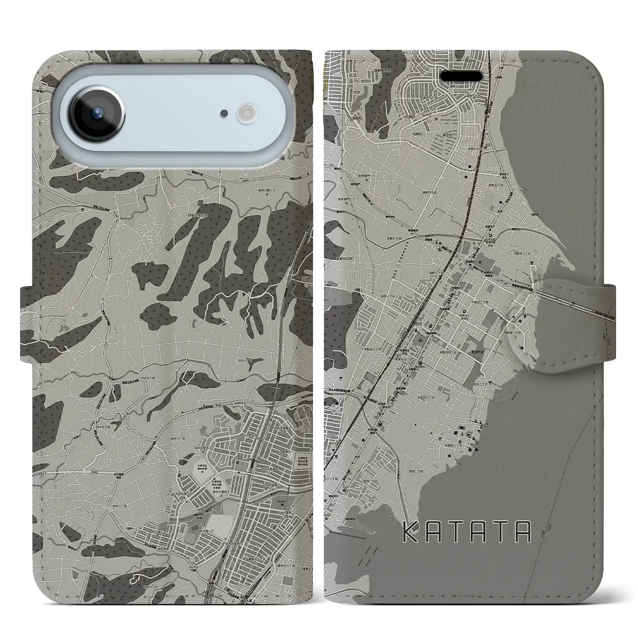 【堅田（滋賀県）】地図柄iPhoneケース（手帳タイプ）