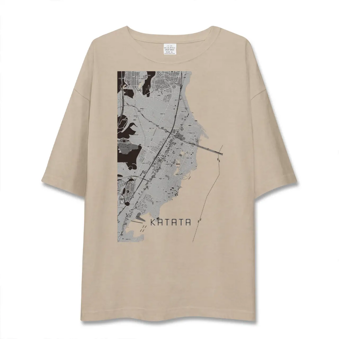 【堅田（滋賀県）】地図柄ビッグシルエットTシャツ