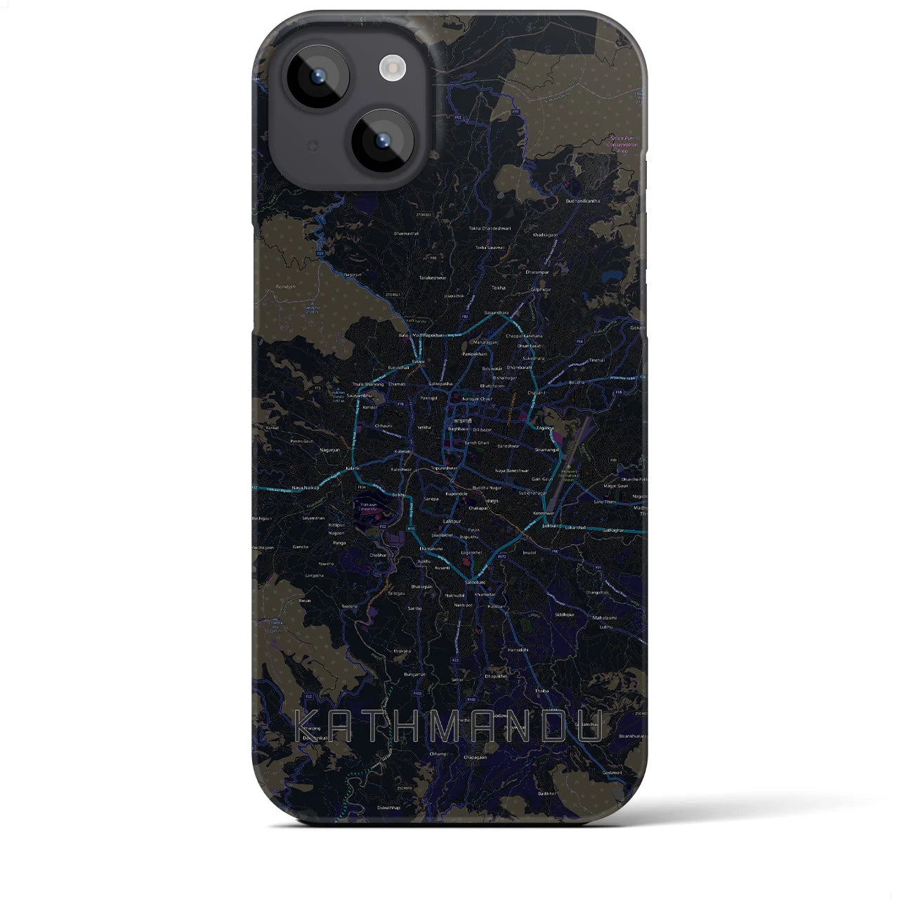 【カトマンズ（ネパール）】地図柄iPhoneケース（バックカバータイプ）