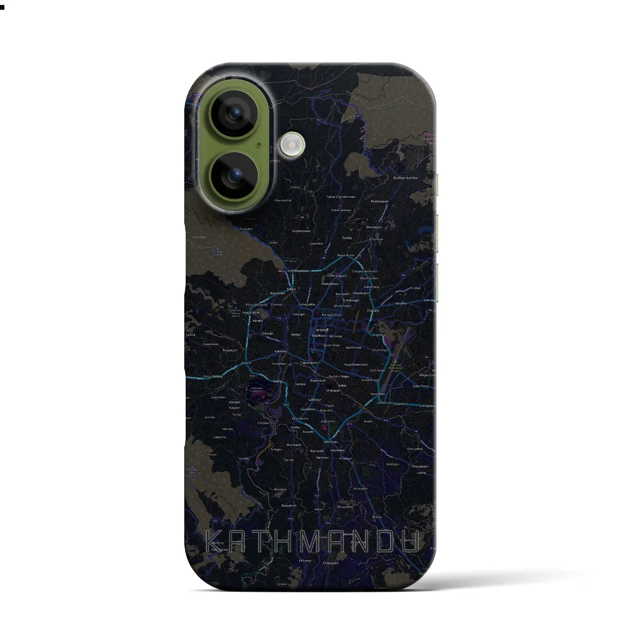 【カトマンズ（ネパール）】地図柄iPhoneケース（バックカバータイプ）
