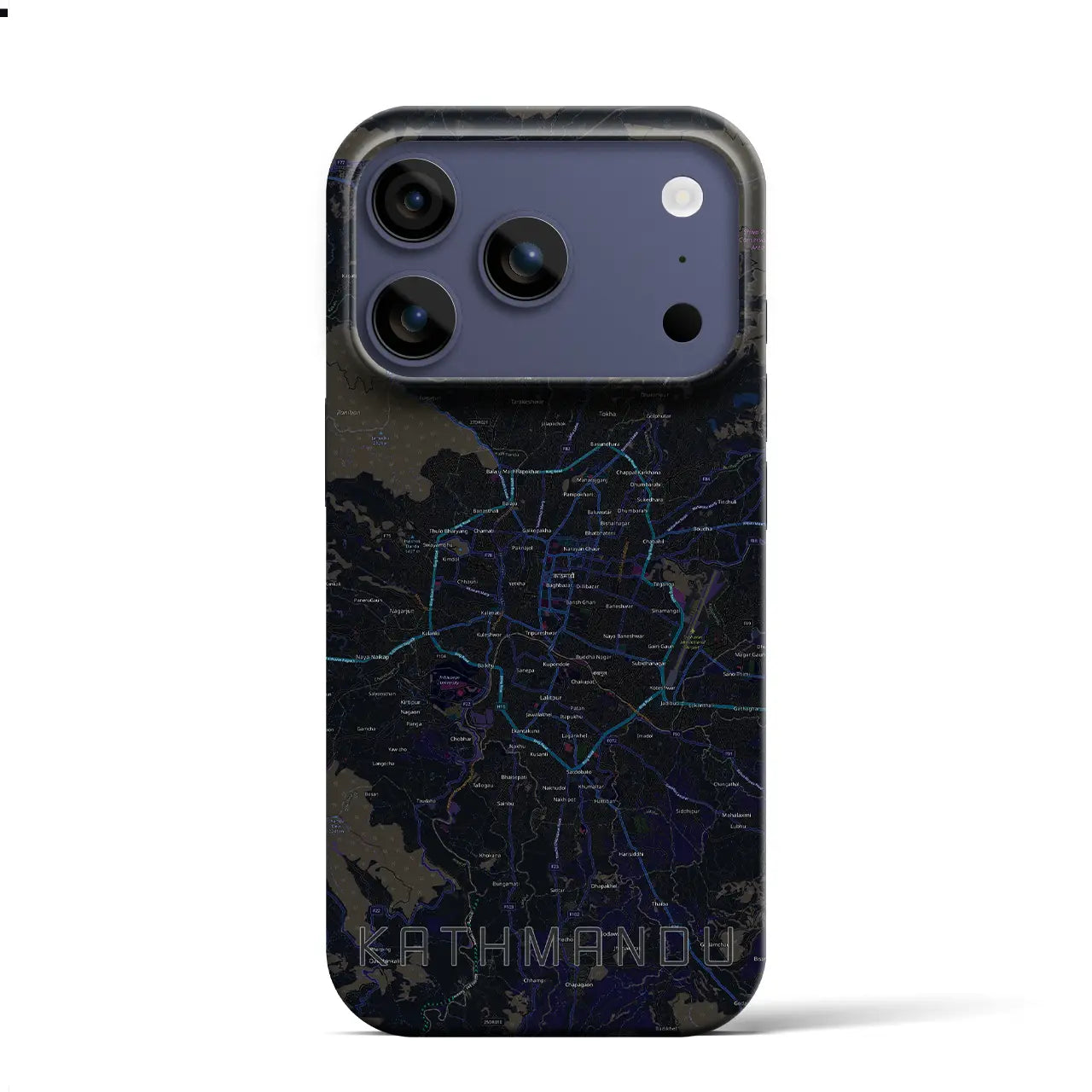 【カトマンズ（ネパール）】地図柄iPhoneケース（バックカバータイプ）