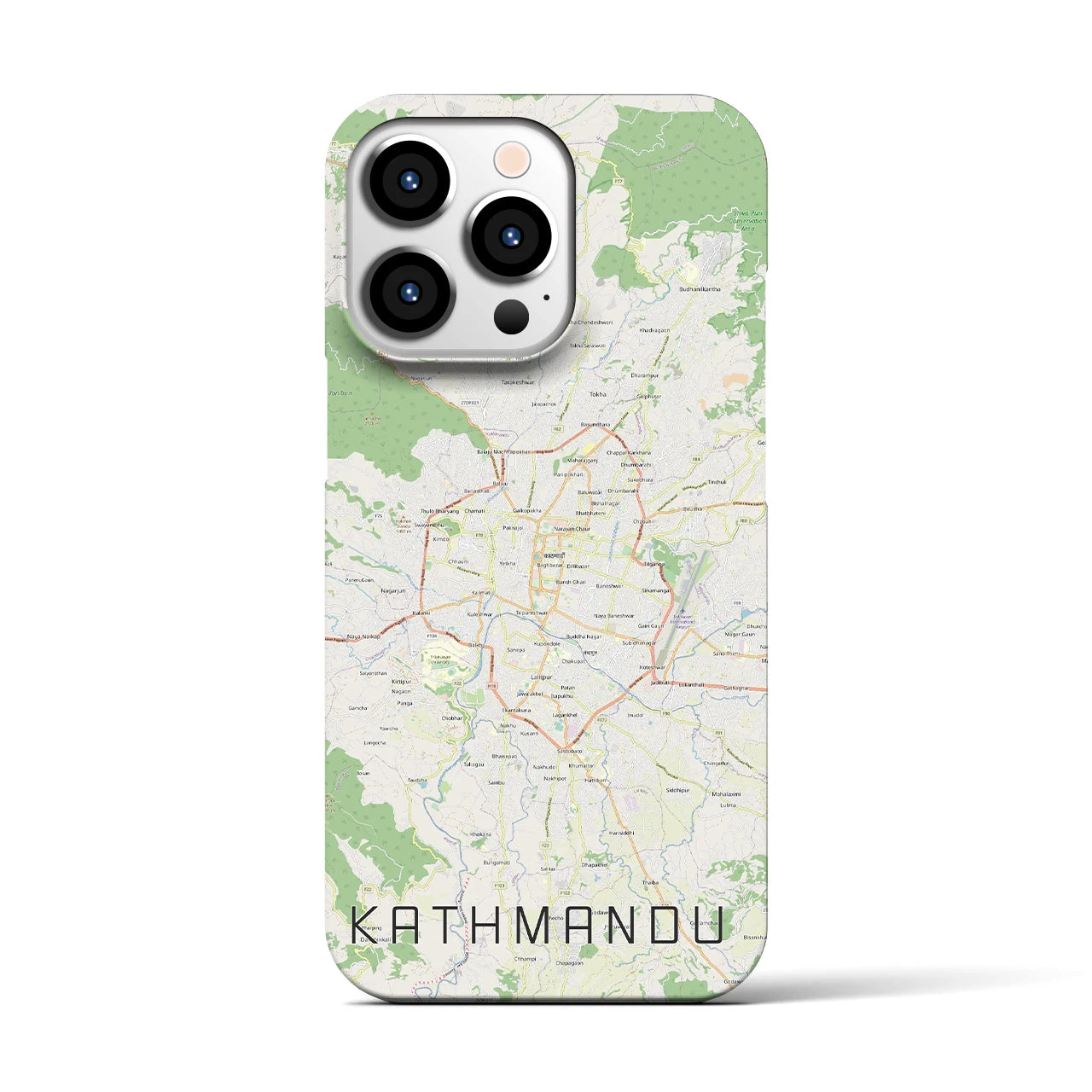 【カトマンズ（ネパール）】地図柄iPhoneケース（バックカバータイプ）