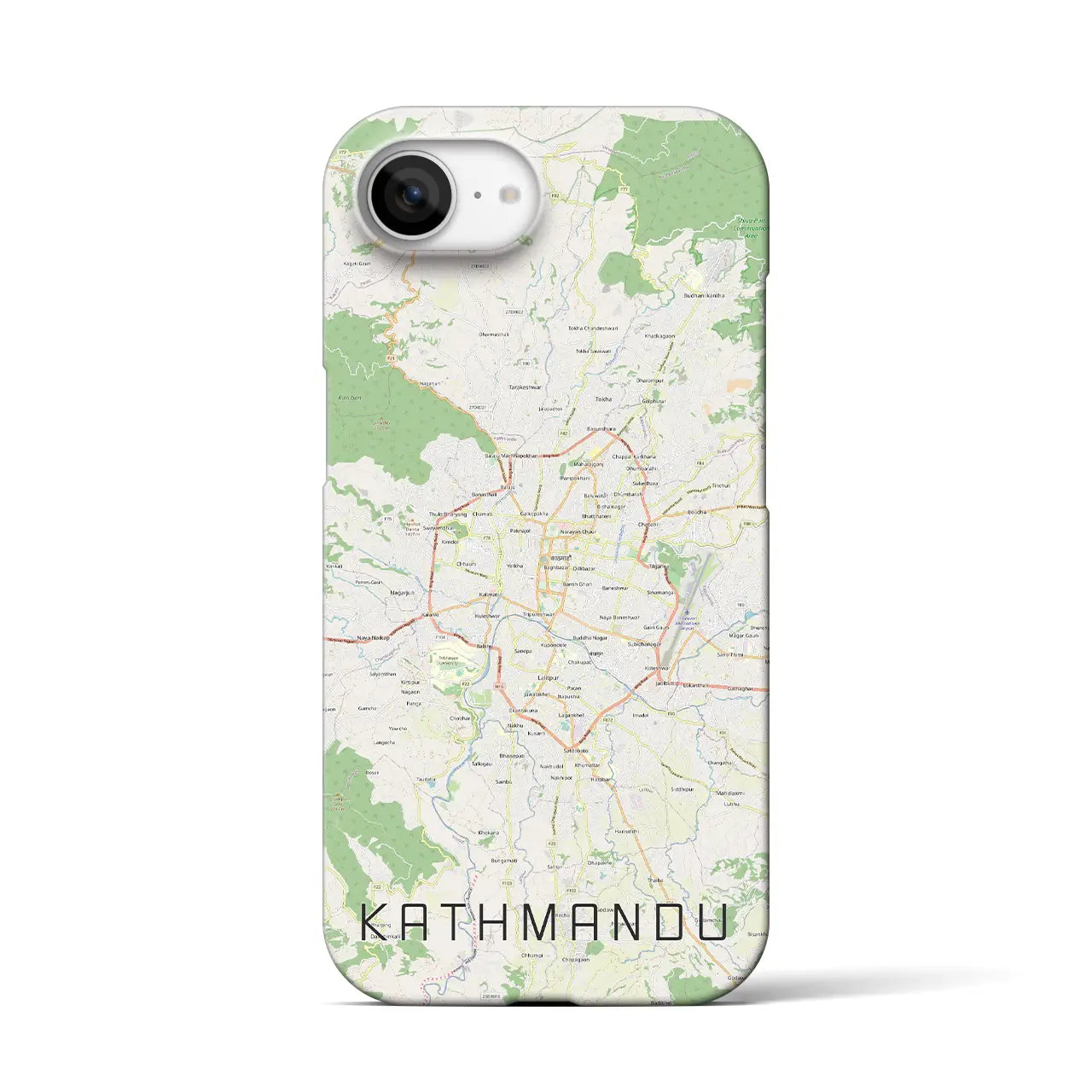 【カトマンズ（ネパール）】地図柄iPhoneケース（バックカバータイプ）