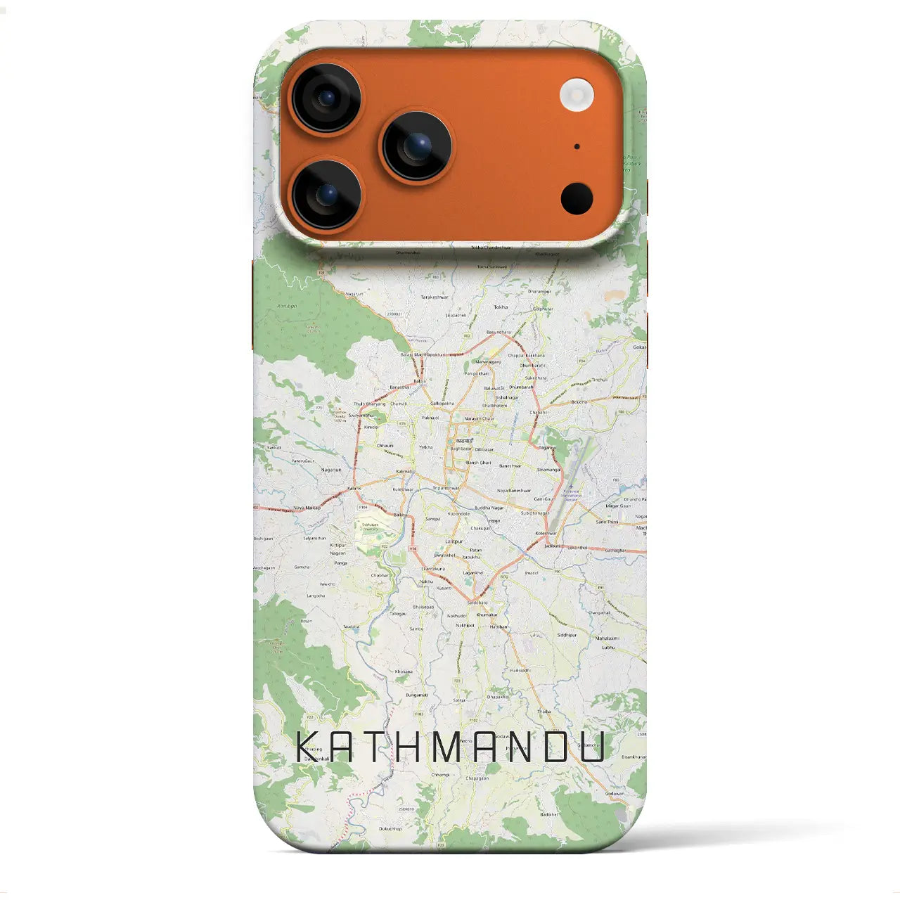 【カトマンズ（ネパール）】地図柄iPhoneケース（バックカバータイプ）