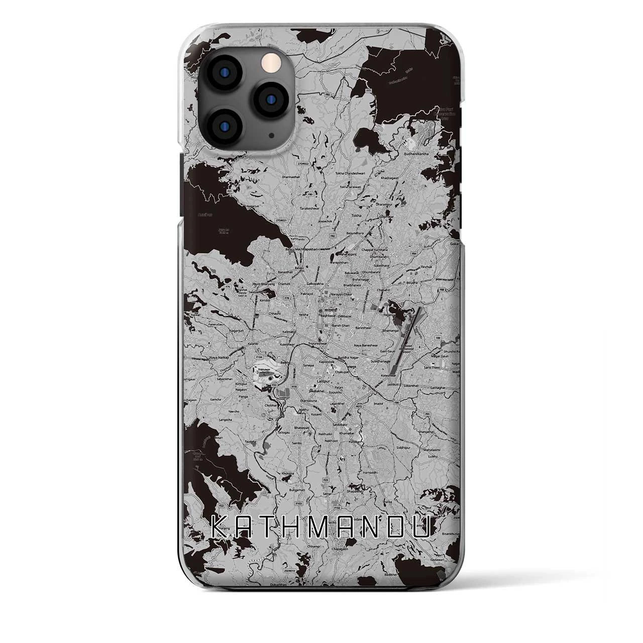 【カトマンズ（ネパール）】地図柄iPhoneケース（クリアタイプ）
