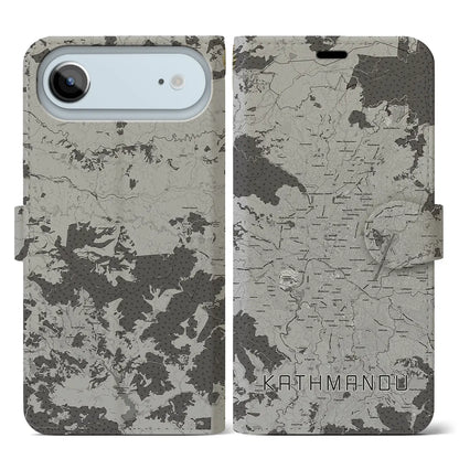 【カトマンズ（ネパール）】地図柄iPhoneケース（手帳タイプ）