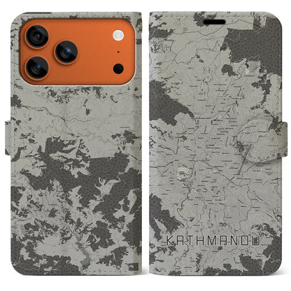 【カトマンズ（ネパール）】地図柄iPhoneケース（手帳タイプ）