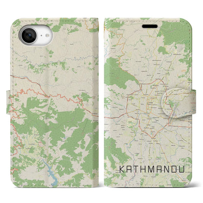 【カトマンズ（ネパール）】地図柄iPhoneケース（手帳タイプ）