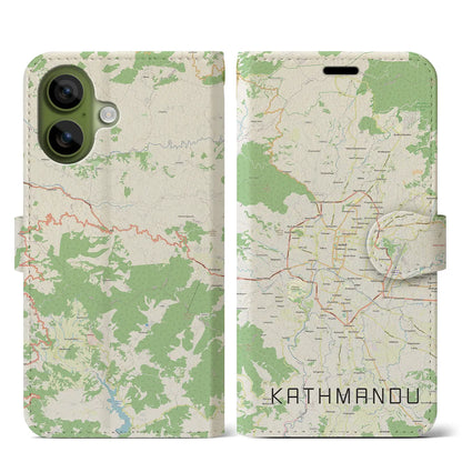 【カトマンズ（ネパール）】地図柄iPhoneケース（手帳タイプ）