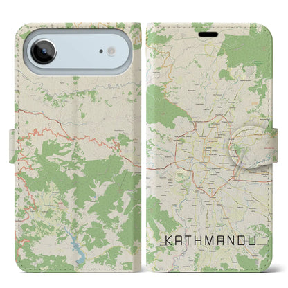 【カトマンズ（ネパール）】地図柄iPhoneケース（手帳タイプ）