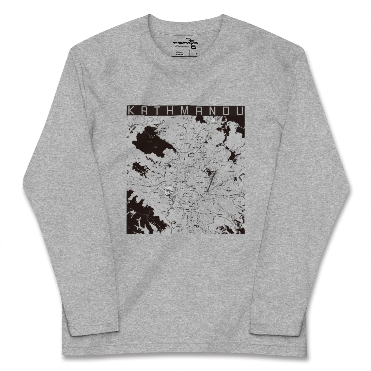 【カトマンズ（ネパール）】地図柄ロングスリーブTシャツ
