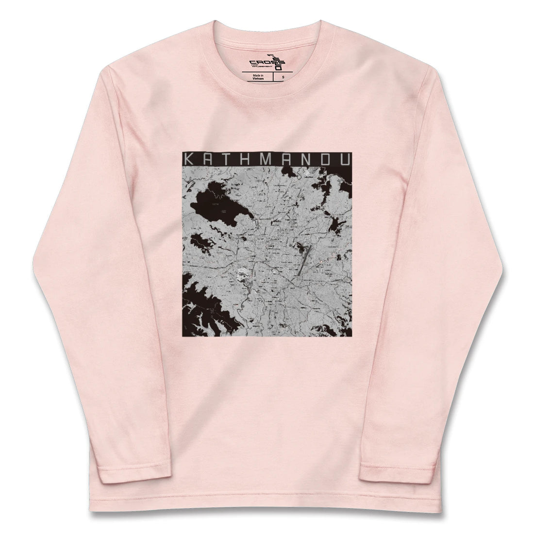 【カトマンズ（ネパール）】地図柄ロングスリーブTシャツ