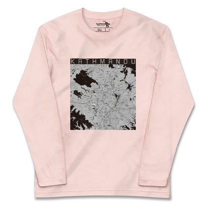 【カトマンズ（ネパール）】地図柄ロングスリーブTシャツ