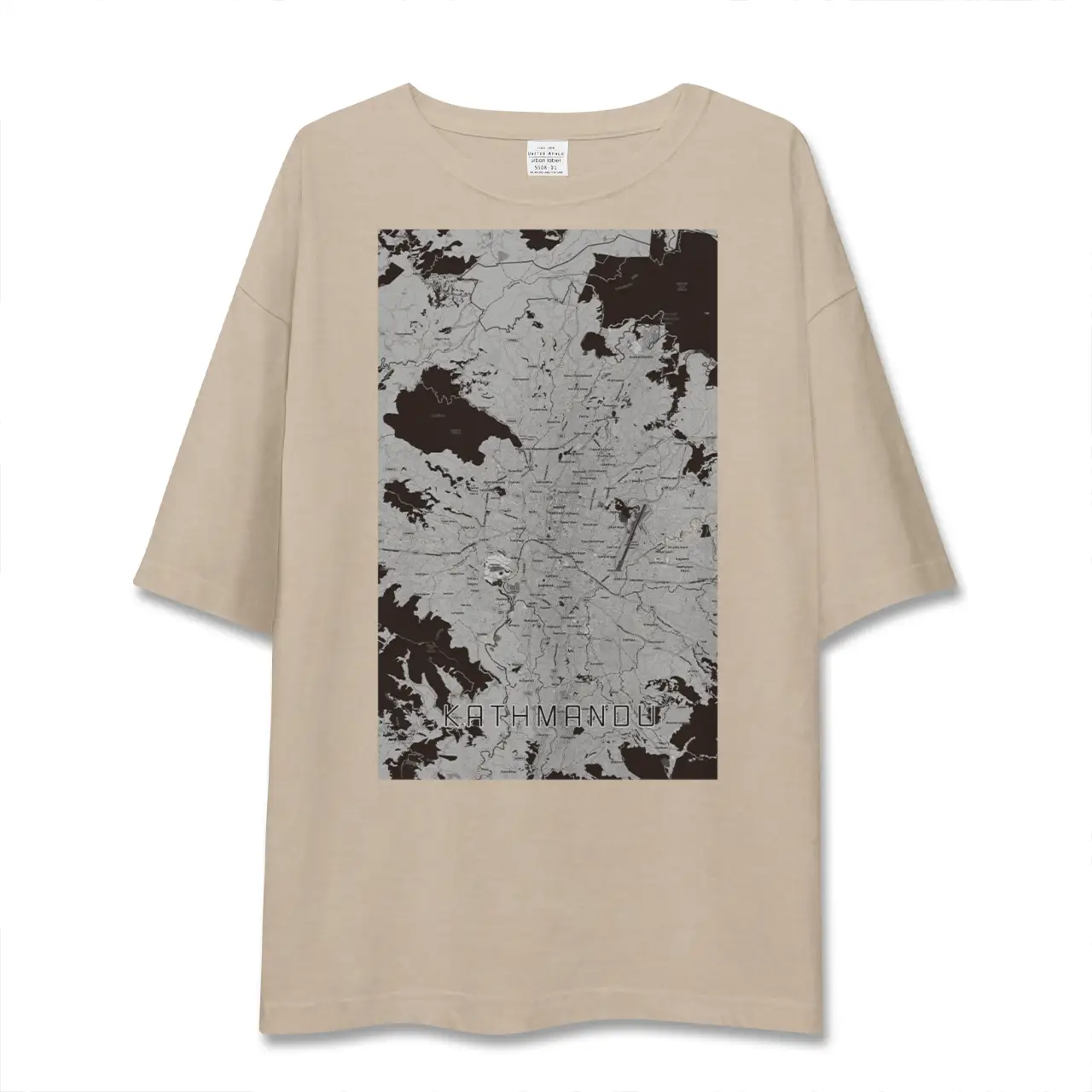 【カトマンズ（ネパール）】地図柄ビッグシルエットTシャツ
