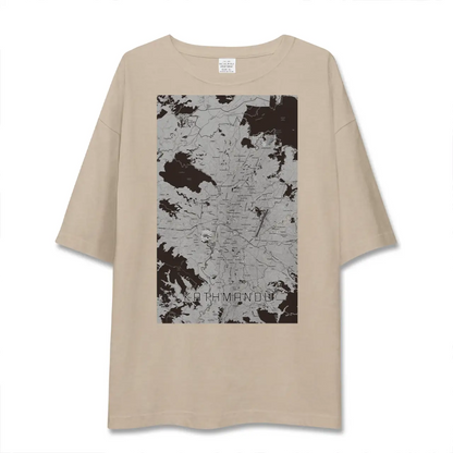 【カトマンズ（ネパール）】地図柄ビッグシルエットTシャツ