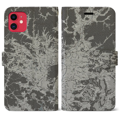 【加東（兵庫県）】地図柄iPhoneケース（手帳タイプ）モノトーン・iPhone 11 用