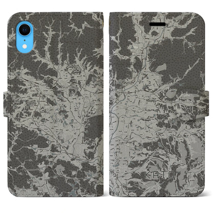【加東（兵庫県）】地図柄iPhoneケース（手帳タイプ）モノトーン・iPhone XR 用